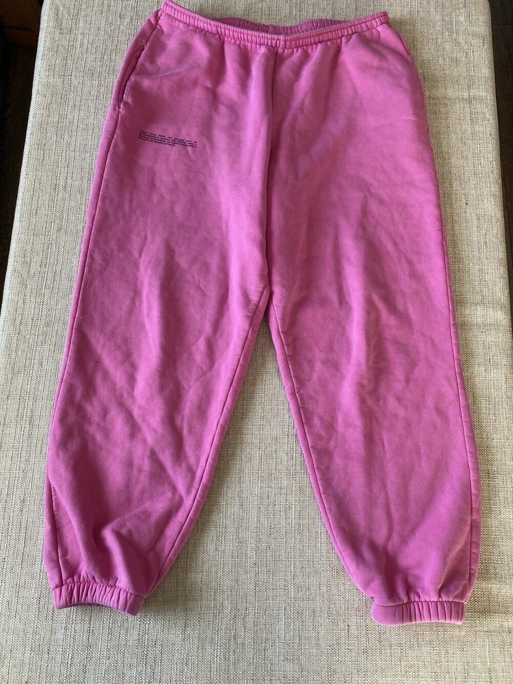 PANGAIA Wide Leg Track Pants Distress Hot Pink Size L